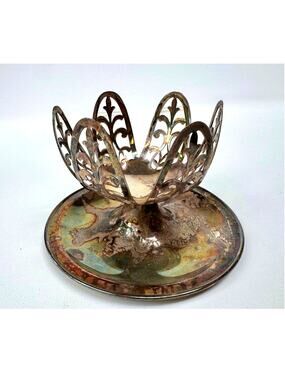 Set of 6 Antique Rockford Quadruple Plate Grapefruit Holders